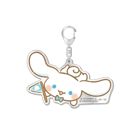 『しろたん × サンリオキャラクターズ』ラメ入りBIGアクリルキーホルダー / シナモロール(しろたん)